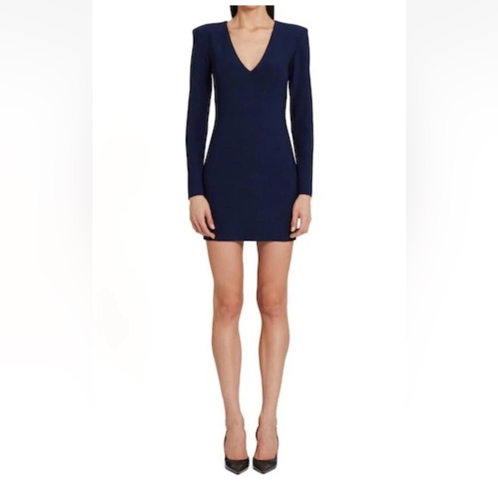 🌻NEW w/Tags Amanda Uprichard Winfrey Dress Ink Blue Long Sleeve Mini Dress XS